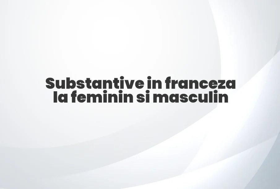 substantive in franceza la feminin si masculin