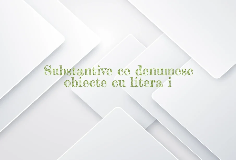 substantive ce denumesc obiecte cu litera i