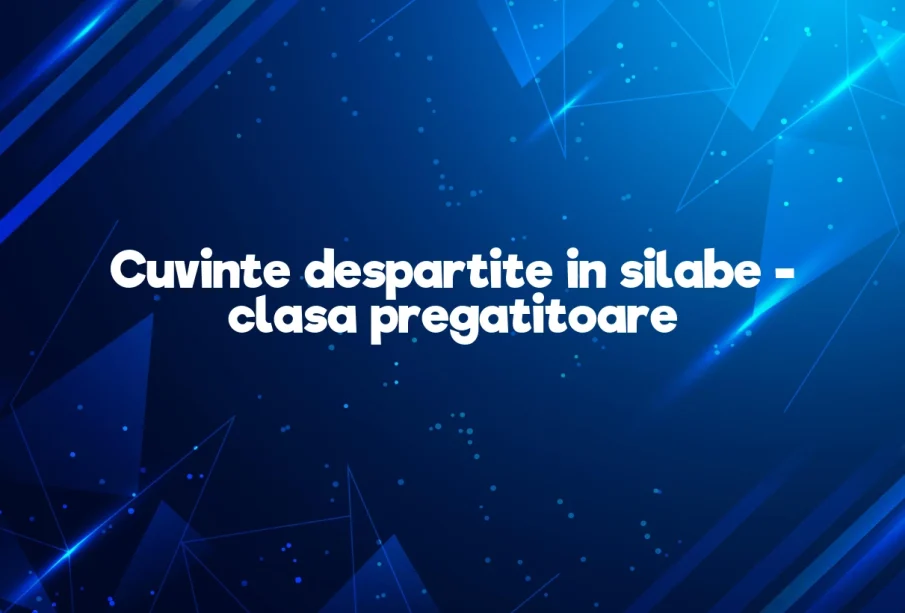 cuvinte despartite in silabe clasa pregatitoare